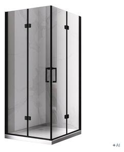 BPS-koupelny Čtvercový sprchový kout KZ08D BL 100x100 černá/transparent - bez vaničky