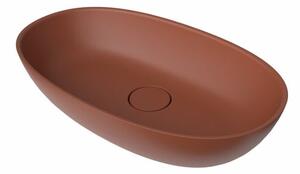 Umyvadlo na desku SAT Aula 60x36 cm cooper brown mat bez otvoru pro baterii, bez přepadu SATAU6036CB