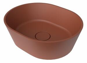 Umyvadlo na desku SAT Aula 47x38 cm cooper brown mat bez otvoru pro baterii, bez přepadu SATAU4738CB