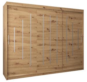 Šatní skříň s posuvnými dveřmi YORK - 250x200cm -Dub Artisan-