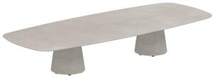 Royal Botania Betonový nízký stůl Conix, Royal Botania, oválný 300x120x35 cm, podnož beton cement grey, deska keramika pearl grey