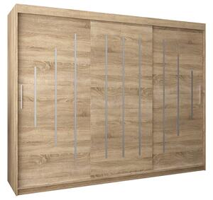 Šatní skříň s posuvnými dveřmi YORK - 250x200cm -Dub Sonoma-