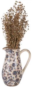 Dekorativní keramický džbán s modrými květy Blusia M - 20*14*25 cm - Clayre & Eef
