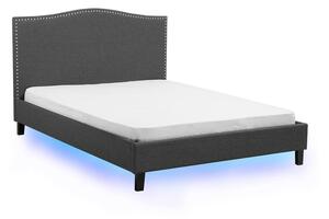 Manželská postel 160 cm MONTHY (s roštem a LED osvětlením) (tmavě šedá). 1022972