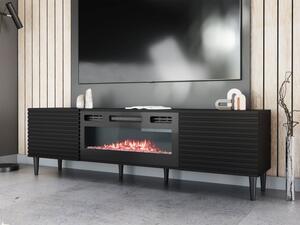 TV stolek/skříňka s krbem Sorleto 2K EF, Barva: černá Mirjan24 5903211393280