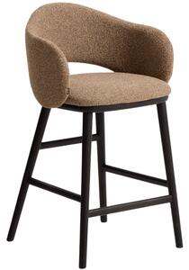 Kave Home Hnědá čalouněná barová židle Maina 66 cm