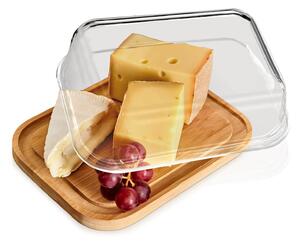 Klarstein Skleněná dóza na sýr, bambusové dno, vzduchotěsná, neovlivňuje chuť, vhodná do myčky