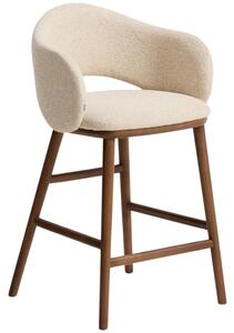 Kave Home Béžová čalouněná barová židle Maina 66 cm