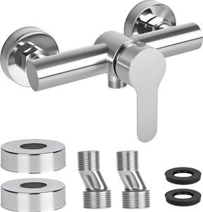 Denní zboží sprchový mixér s jednorukým svítidlem - Montáž stěny - 304 Nerezová ocel - Solid Brass - Korrosion rezistentní - chromovaný povlak - sprchový jeřáb