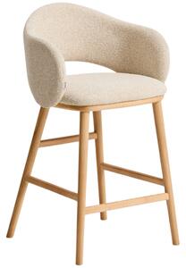 Kave Home Béžová čalouněná barová židle Maina 66 cm
