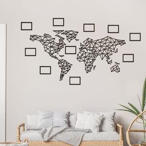Dřevo života | Dřevěný fotorámeček mapa světa Zvolte barvu dekoru: Wenge | Velikost map: 114x60