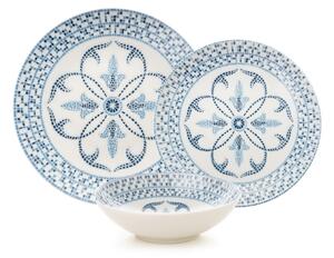 Jídelní sada 24 ks modrá/porcelán