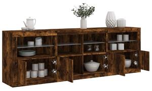 Příborník s LED osvětlením kouřový dub 202 x 37 x 67 cm 3209013