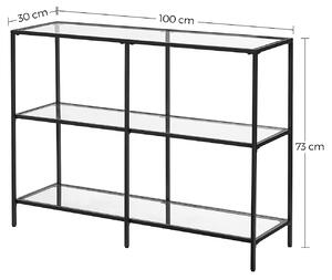 VASAGLE Konzolový stolek - černá - 100x30x73 cm