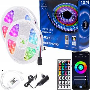 BERGE LED pásek 10m RGB Bluetooth + dálkové ovládání