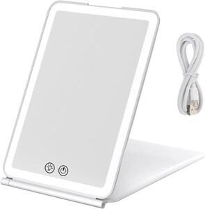 Přenosné make-up zrcadlo s 72 LED osvětlení, nabíjecí a spínatelné, ideální pro cestování a použití doma
