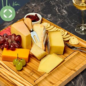 Klarstein XXL deska na sýr se zásuvkou na příbory, příbor na sýr, 34 x 4,5 x 34 cm, jednoduchá údržba