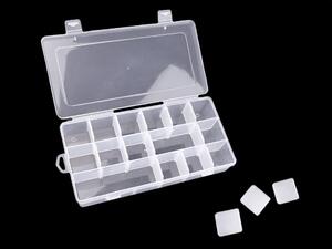 Plastový box / zásobník 12,5x23x4 cm - transparent