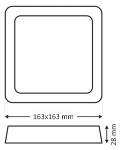 LED Stropní svítidlo LED/12W/230V 4200K 16,3x16,3 cm bílá