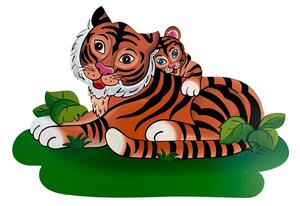 Dětská nástěnná dekorace ze dřeva tygřík