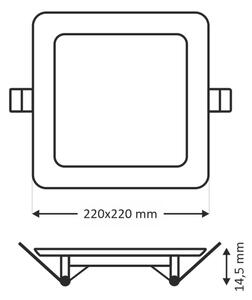 LED Podhledové svítidlo SQUARE LED/18W/230V 2700K 22x22 cm bílá