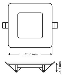 LED Podhledové svítidlo SQUARE LED/3W/230V 4200K 8,3x8,3 cm bílá