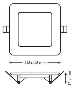 LED Podhledové svítidlo SQUARE LED/6W/230V 4200K 11,8x11,8 cm bílá