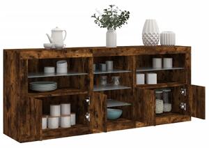Příborník s LED osvětlením kouřový dub 162 x 37 x 67 cm 3209034