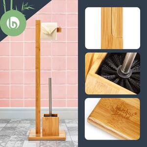 Blumfeldt WC garnitura, včetně toaletního kartáče, 23 × 74 × 19,5 cm, odolná proti vlhkosti, bambus