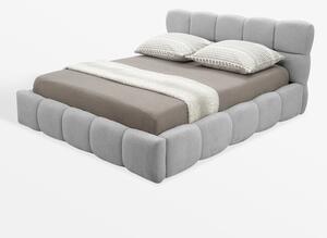 Čalouněná postel boucle CELINE 160x200 cm světle šedá