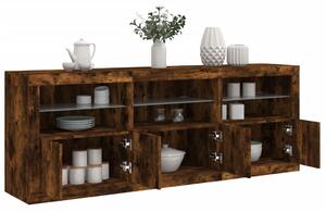 Příborník s LED osvětlením kouřový dub 181,5 x 37 x 67 cm 3209006