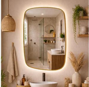 Baltica Design-LED Zrcadlo s pods. STONE CALM 15W/230V 4500K 90x60 cm IP65 zlatá