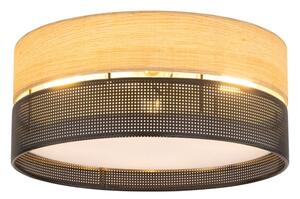 Stropní svítidlo NICOL 4xE27/15W/230V pr. 50 cm dýha/černá