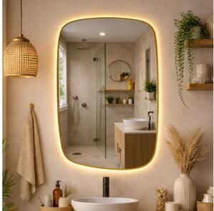 Baltica Design-LED Zrcadlo s pods. STONE CALM 15W/230V 2700K 90x60 cm IP65 zlatá