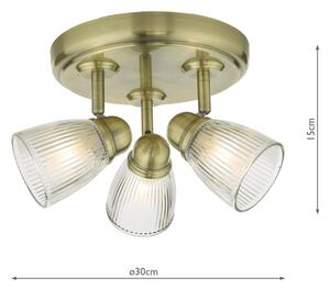 Där Lighting CED7675 -Koupelnové bodové svítidlo CEDRIC 3xG9/25W/230V IP44 mosaz