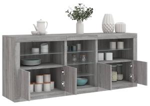 Příborník s LED osvětlením šedý sonoma 162 x 37 x 67 cm 3209035