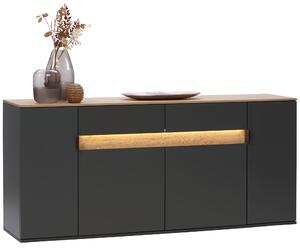 ŠIROKÁ KOMODA, antracitová, barvy dubu, 180,6/82/42 cm Dieter Knoll