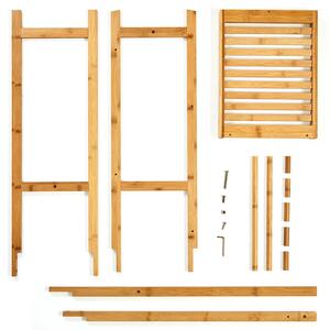 Blumfeldt Šatník, 5 háčků, 2 tyče na šaty, odkládací plocha, bambus