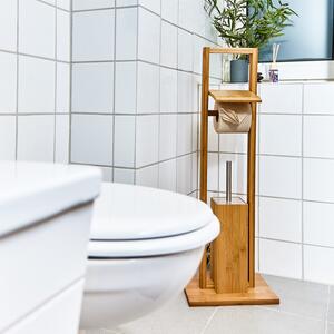 Blumfeldt WC garnitura, včetně toaletního kartáče, 36 × 82 × 21 cm, odolná proti vlhkosti, bambus