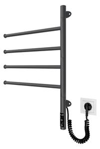 Elektr. otočný sušák na ručníky VEER 50W/230V 62,5x44,5 cm nerez/černá