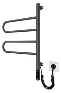 Elektr. otočný sušák na ručníky TRISTAR 75W/230V 62,5x44,5 cm IP44 nerez/černá