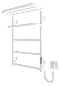 Koupelnový žebříkový radiátor HOTEL 75W/230V 66x42 cm nerez/bílá pravá