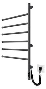 Elektr. otočný sušák na ručníky VEER 80W/230V 82,5x44,5 cm nerez/černá