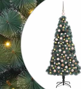 Umělý předsvětelný vánoční stromeček s kouličkami Zelená 150 cm 3396151