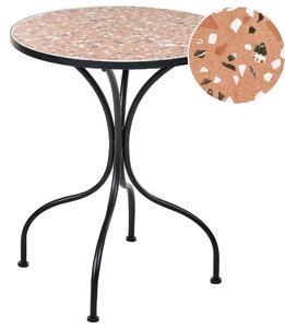 Bistro stolek ADRANO 60 cm 60 cm Terrazzo efekt Kov Černá