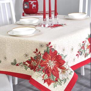 Vánoční ubrus s motivem Poinsettia 140x180 cm