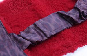 Špongr Ledvinový pás kožešinový LP120 velikost 100 - 120 cm ovčina červený