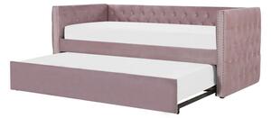 Rozkládací postel 90 cm GENSA (růžová) (s roštem). 1023086