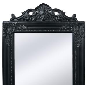 Volně stojící zrcadlo Watrerpar - barokní styl - černé | 160x40 cm