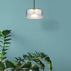 Belinda LED závěsné světlo, Ø 15 cm, kouřově šedá, sklo